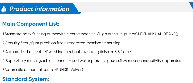 500lph Reverse Osmosis Water Purification System for Drinking